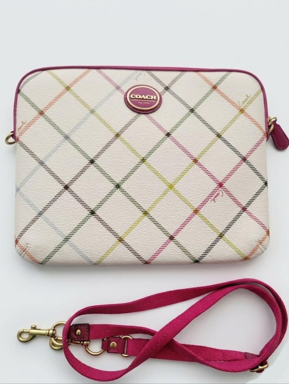 COACH Tattersall Tablet Case & Crossbody